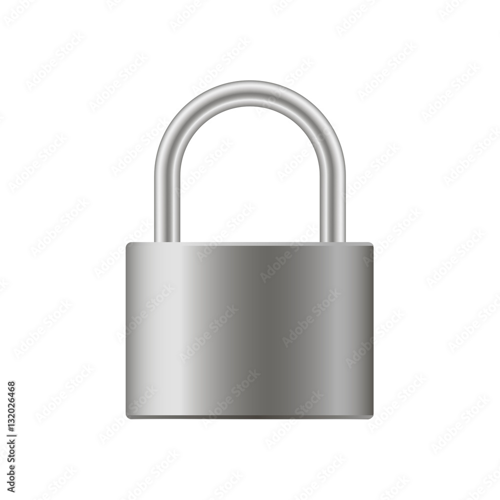Realistic closed padlock. Steel lock for protection privacy illustration Realistic closed padlock. Steel lock for protection privacy illustration