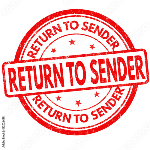 Return to sender sign or stamp