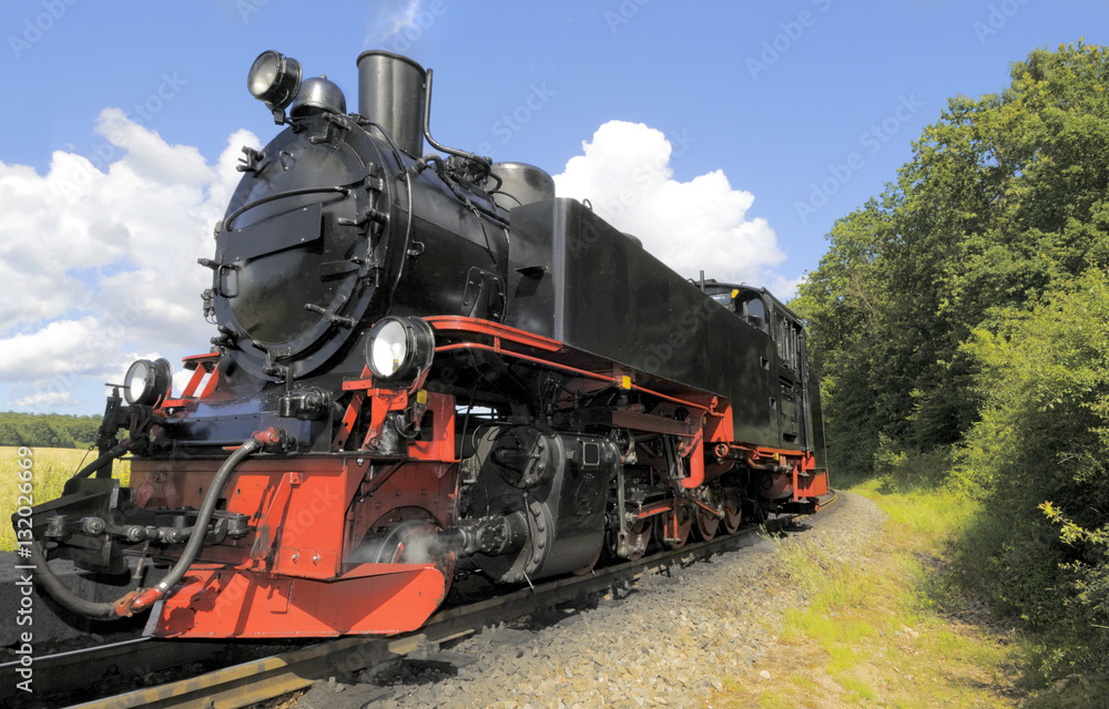 Naklejka premium Steam train on island Rugen in Germany