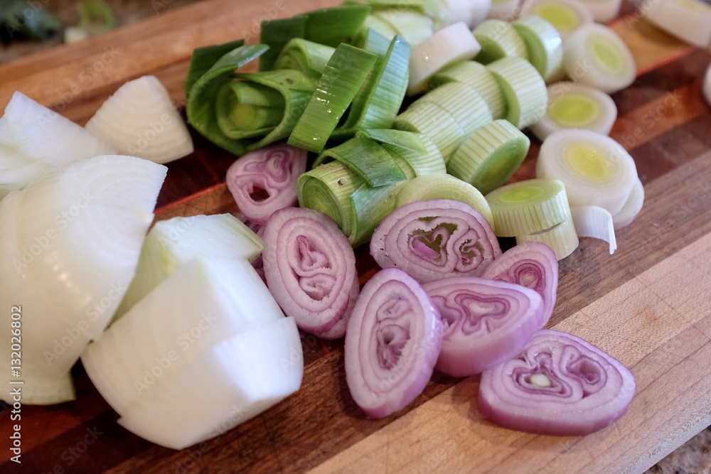 Sliced Leeks & onions Sliced Leeks & onions