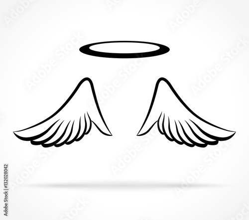 angel wings on white background