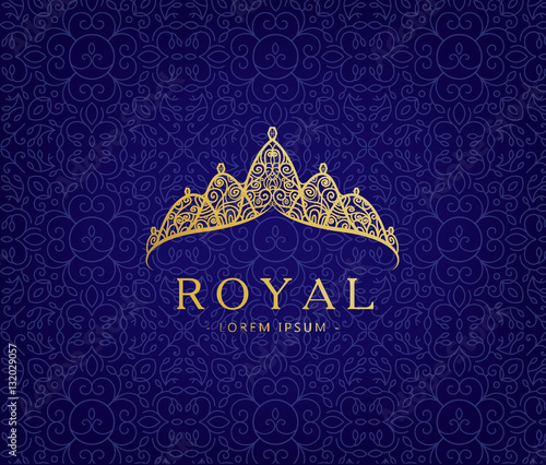 Abstract luxury, royal golden company logo icon vector design.