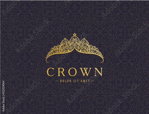 Abstract luxury, royal golden company logo icon vector design.