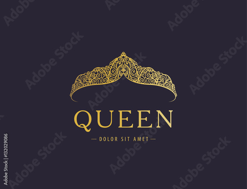 Abstract luxury, royal golden company logo icon vector design.