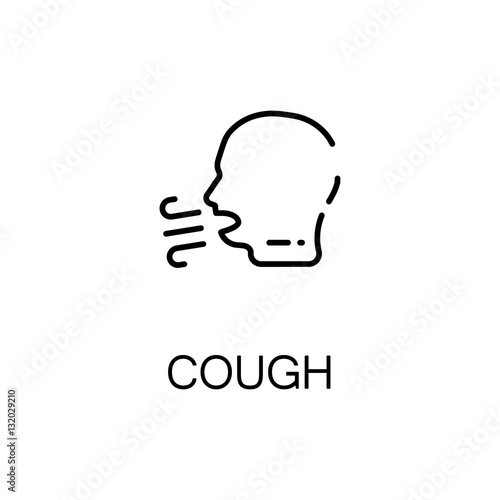 Cough flat icon or logo for web design