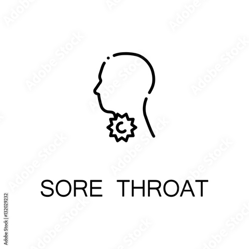 Sore throat flat icon