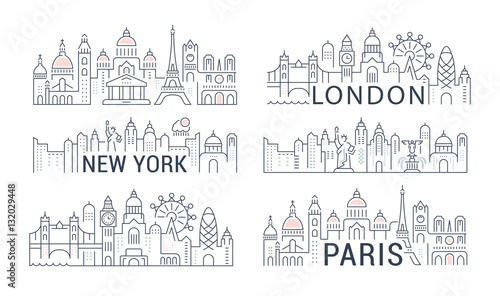 Website Banner and Landing Page Paris, London, New York