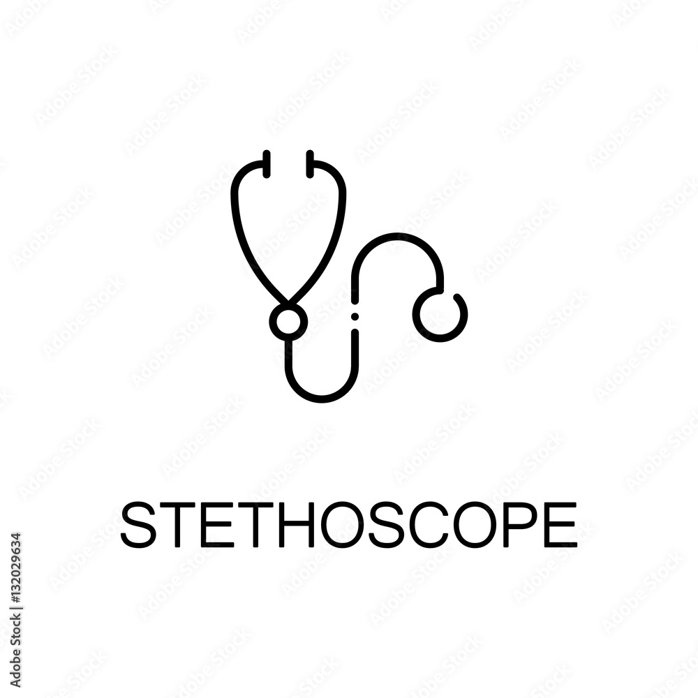 Stethoscope flat icon or logo for web design Stock Vector Adobe Stock