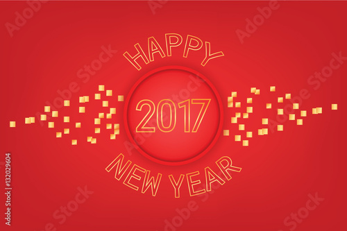 Modern Happy New Year Red & golden combination