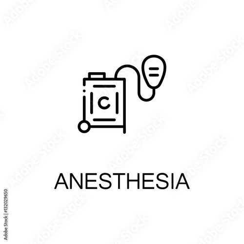 Anasthesia flat icon or logo for web design