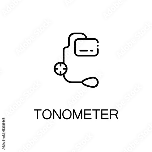 Tonometer flat icon or logo for web design