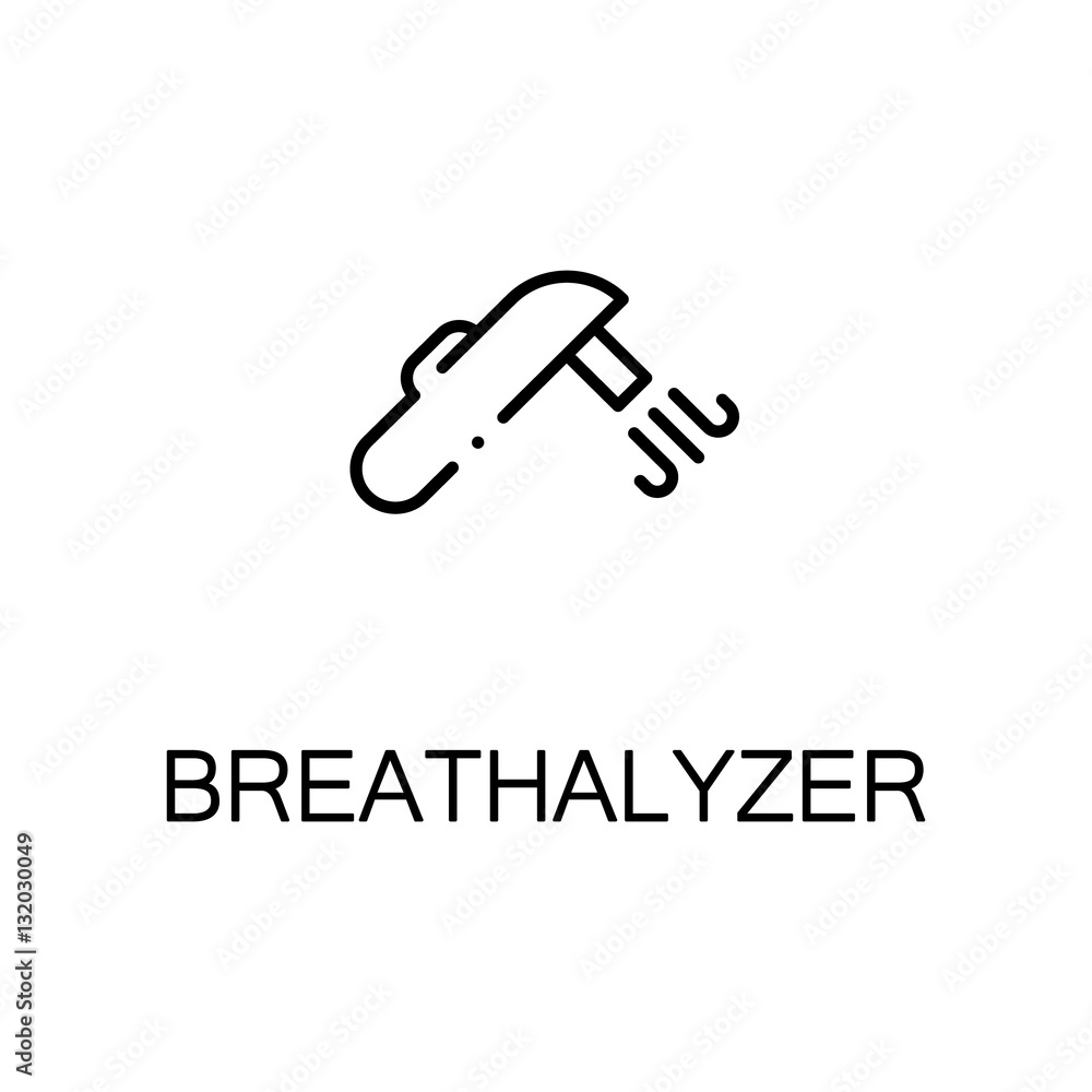 Breathalyzer flat icon or logo for web design