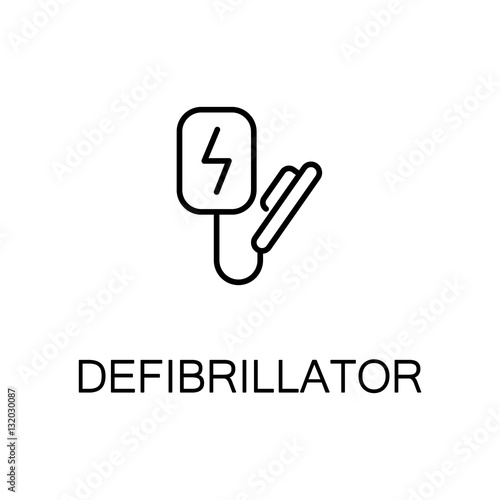 Defibrillator flat icon or logo for web design