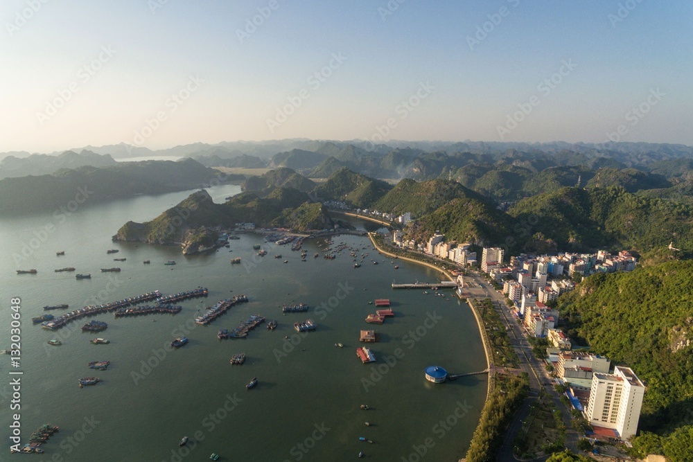 Ha Long Bay Cat Ba Vietnam Aerial Drone Photo