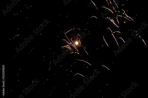 space fireworks in the night sky photo