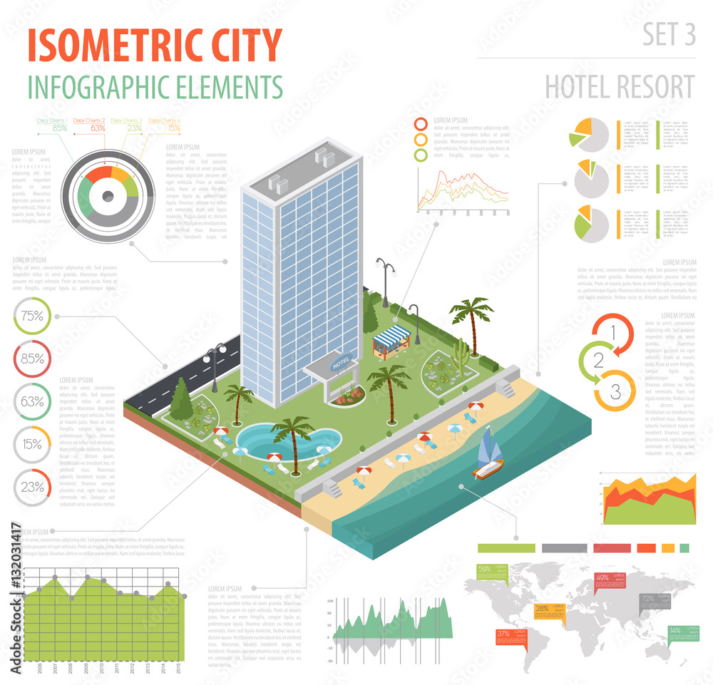 Isometric city map elements_13