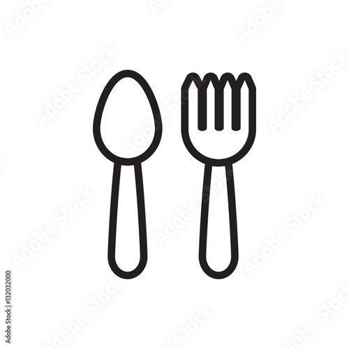spoon and fork icon illustration