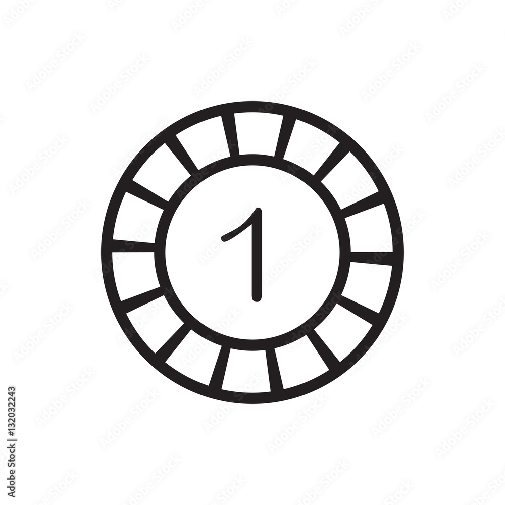 1 casino chip icon illustration 1 casino chip icon illustration
