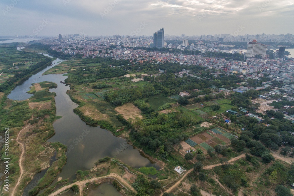 Hanoi City Vietnam Aerial Drone Photo