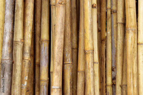 Background bamboo brown wood surface with a straight stem.