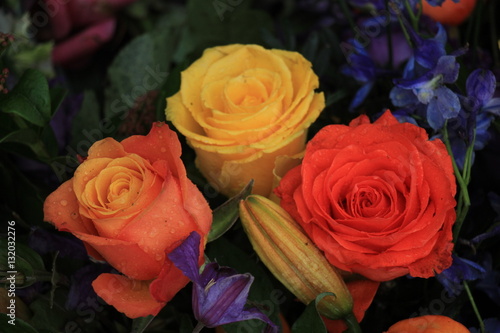 Colorful wedding flowers