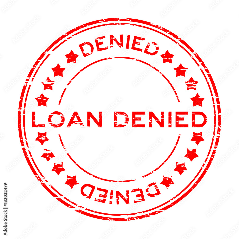 Grunge red loan denied with star icon round rubber stamp Grunge red loan denied with star icon round rubber stamp