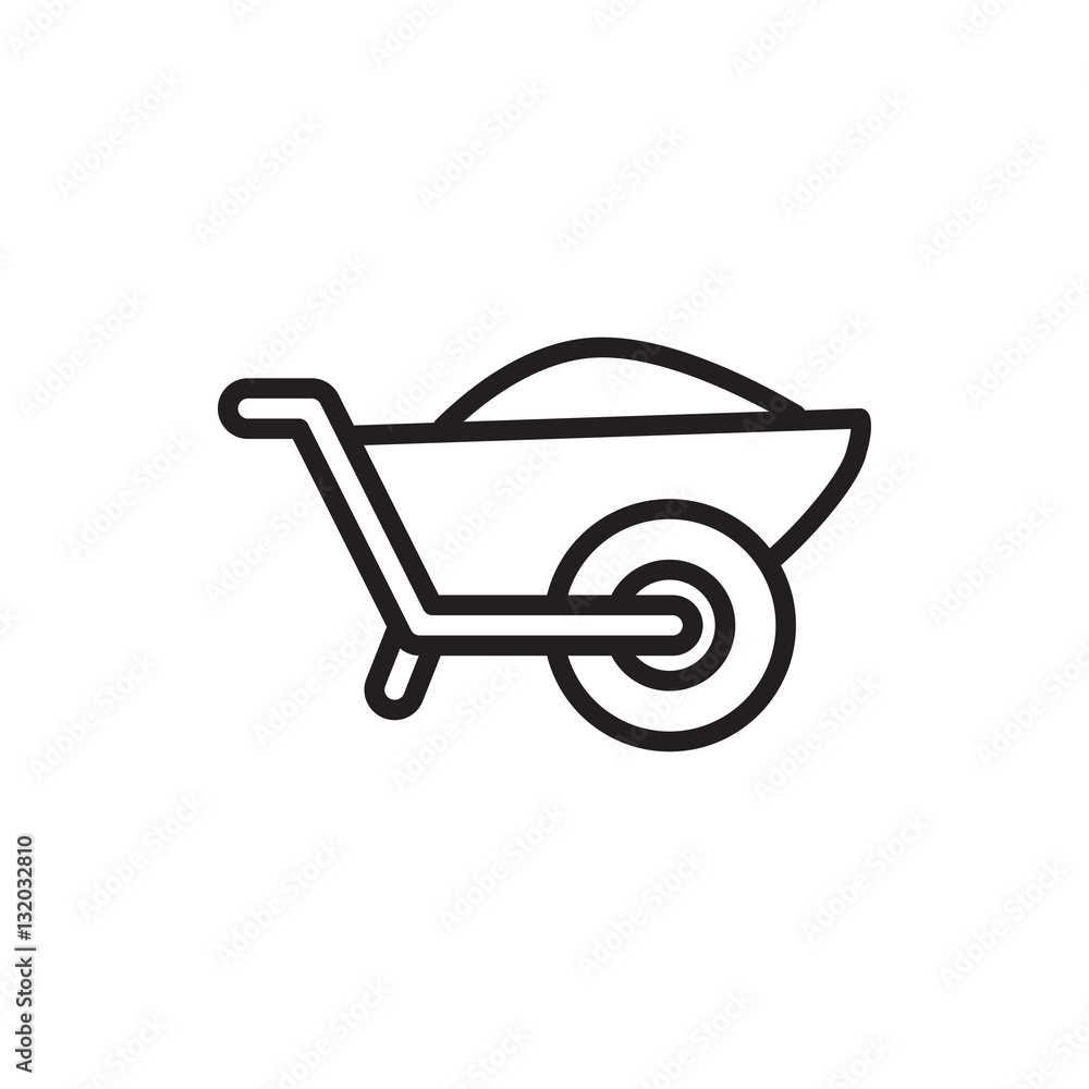 wheelbarrow icon illustration