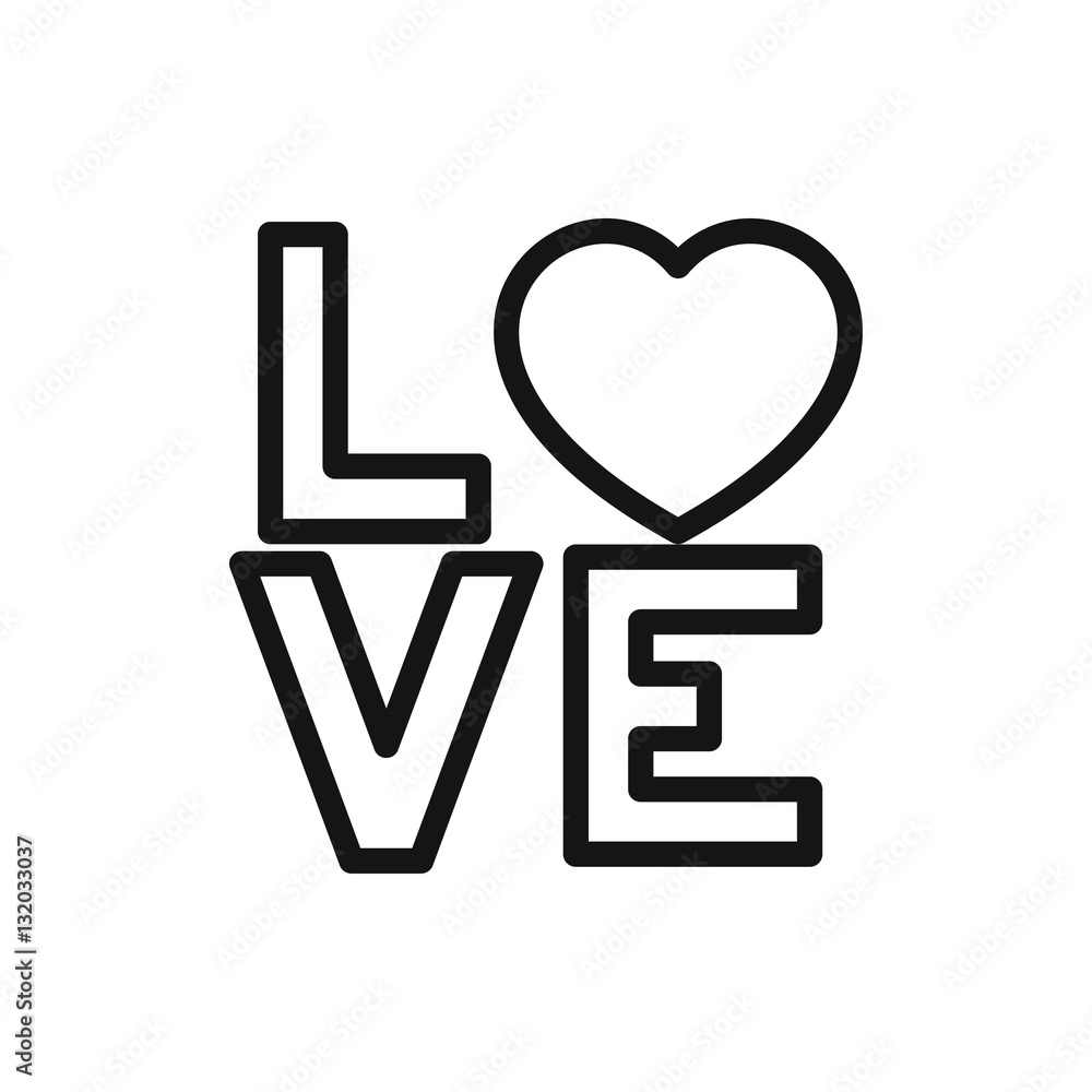 love word icon illustration love word icon illustration