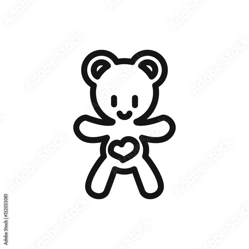 bear teddy icon illustration