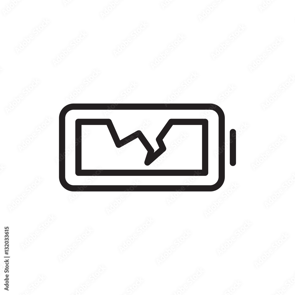 broken battery icon illustration broken battery icon illustration