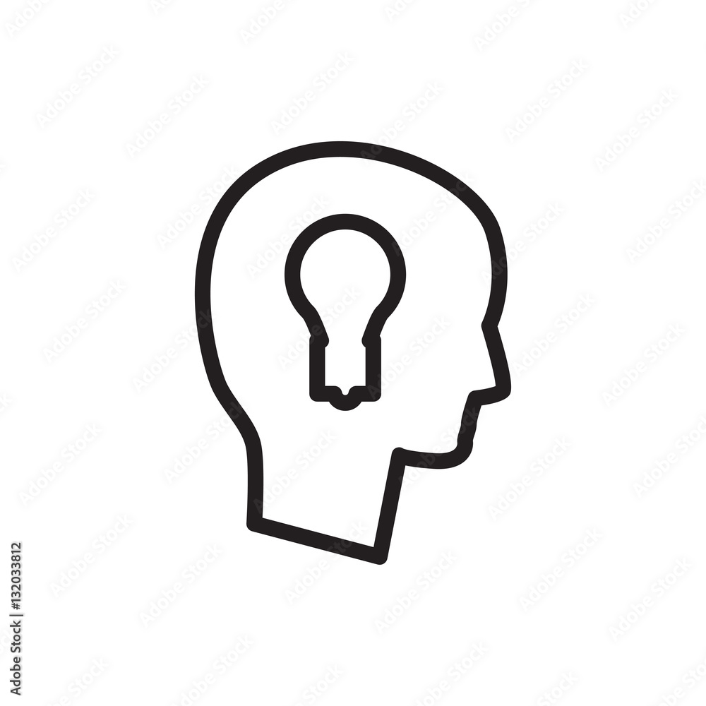 keyhole in head icon illustration keyhole in head icon illustration