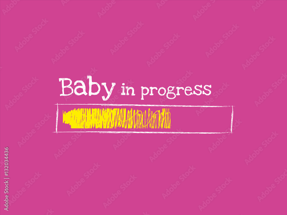 Baby in progress with download bar - obrazy, fototapety, plakaty 