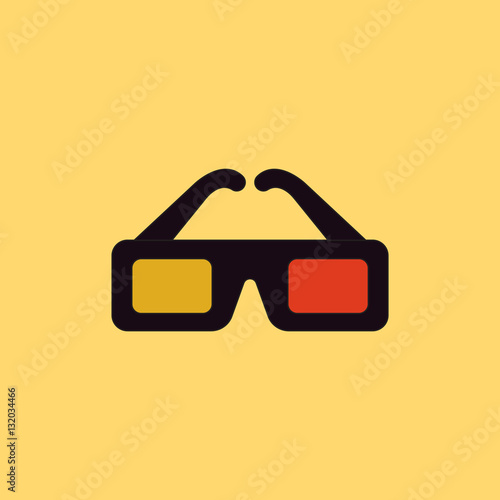 cinema spectacles Vector illustration in flat style 3d movie glasses
