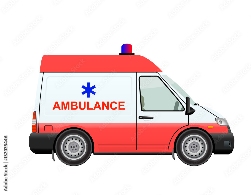Ambulance car  isolated on white background.