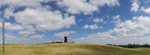 Danish Windmill landscape panorama