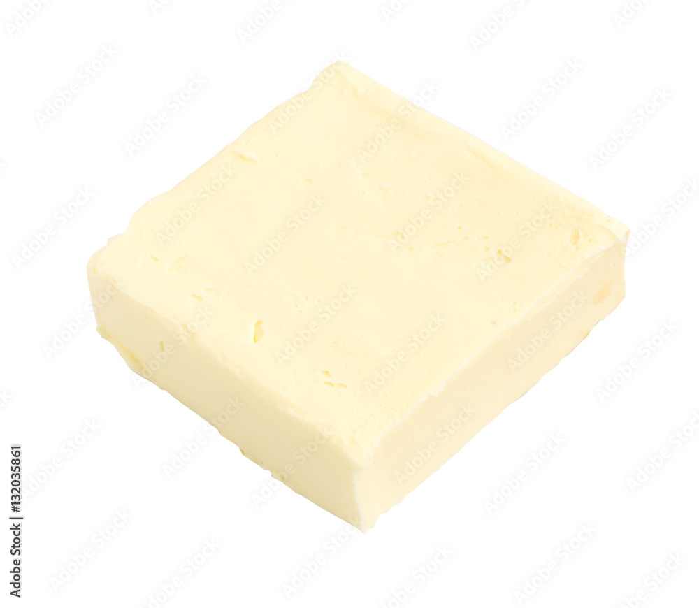 Piece Of Butter Isolated On White Background