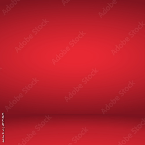 Empty red studio room background. Vector illustration