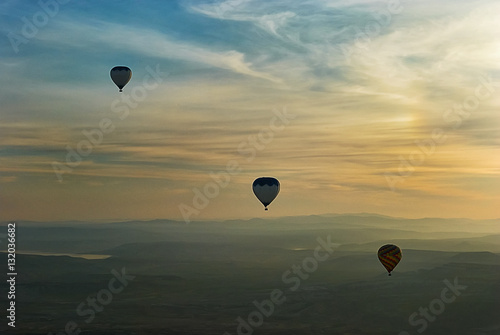 Cappadocia air balloons above hills