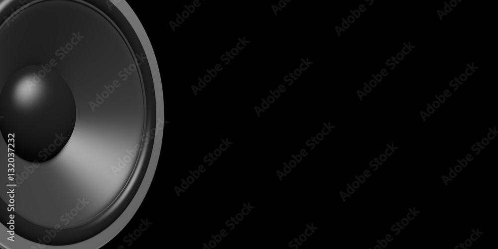 Speaker on black background. 3d illustration Stock-Illustration | Adobe