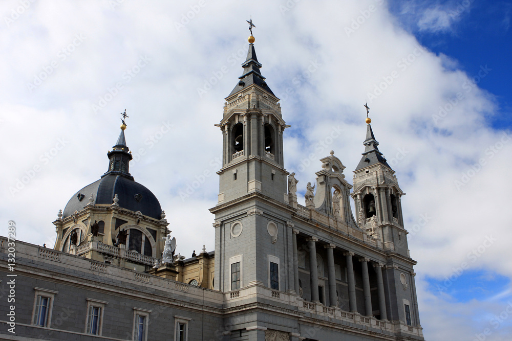 Almudena Cathedral, Santa María la Real de La Almudena, Catholic cathedral in Madrid, Spain Almudena Cathedral, Santa María la Real de La Almudena, Catholic cathedral in Madrid, Spain