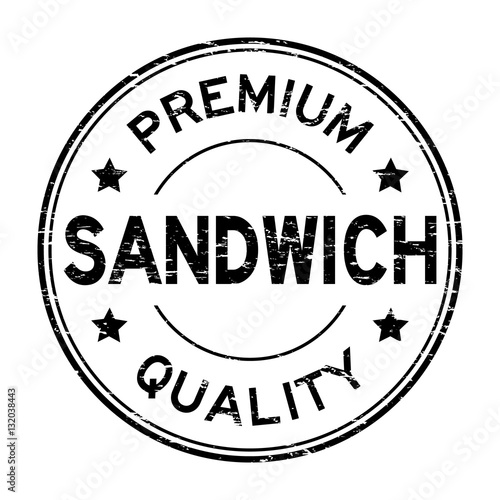 Grunge black premium quality sandwich round rubber stamp