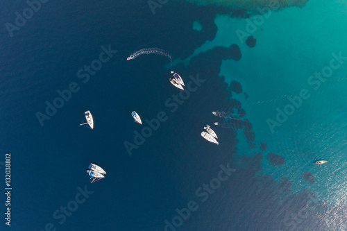 Sailing Makarska Korcula Croatia Aerial Drone Photo © Chawran