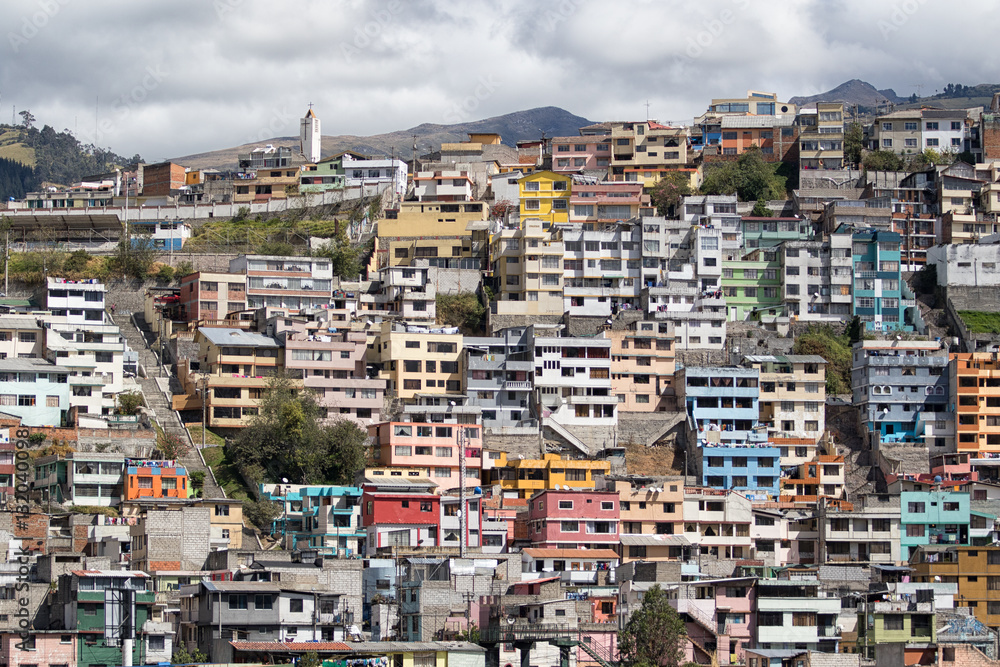 most of the residential neighborhoods in Quito Ecuador are on a steep hill
