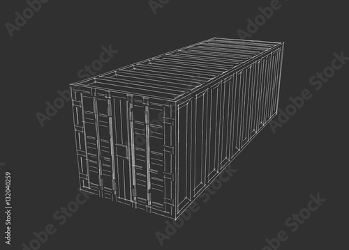 Cargo container. Isolated o...