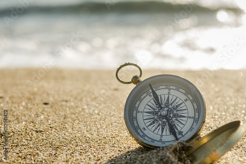 Compass on the beach