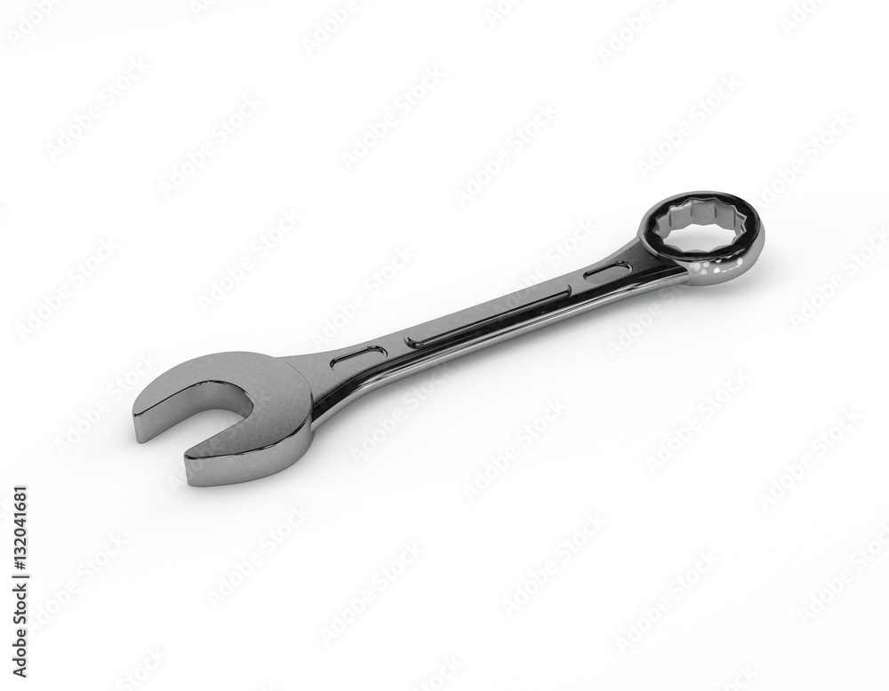 Wrench. Isolated on white background.3D rendering illustration. Wrench. Isolated on white background.3D rendering illustration.