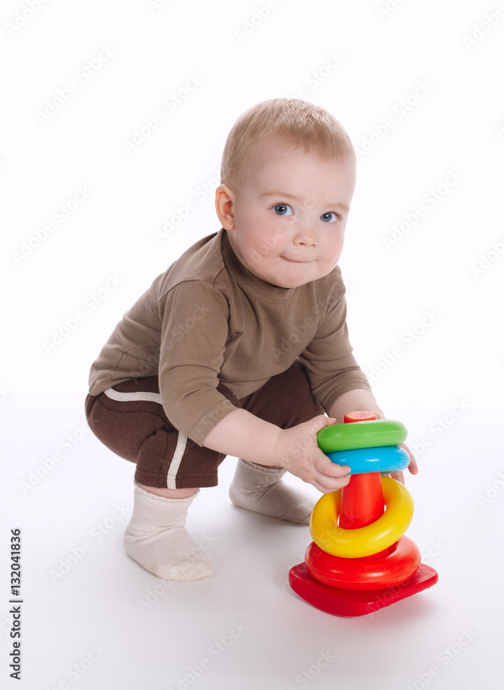 funny child plays with pyramide funny child plays with pyramide