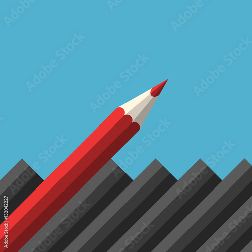 Unique red sharp pencil