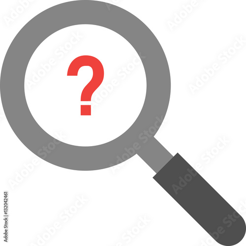 Magnifier with question mark