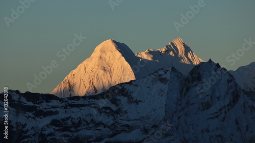 Himalayan peaks at sunrise photo